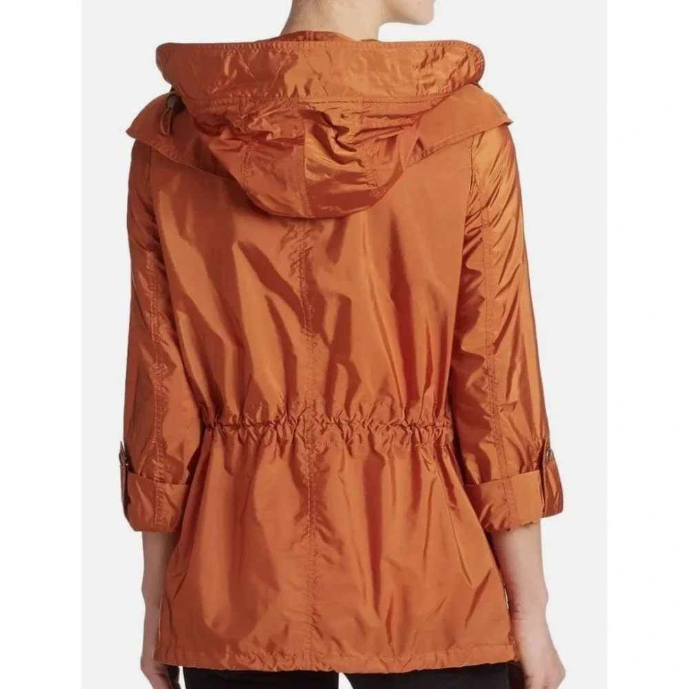 Women Burberry Brit Jacket Maidleight Hooded Roll Sleeve Size 2 - Picture 7 of 8